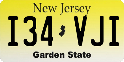 NJ license plate I34VJI