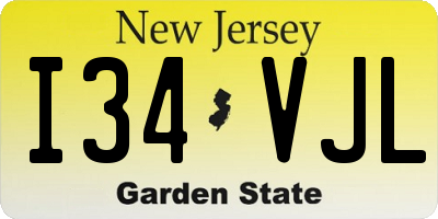 NJ license plate I34VJL