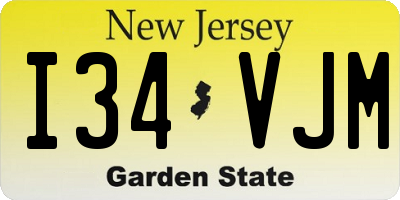NJ license plate I34VJM