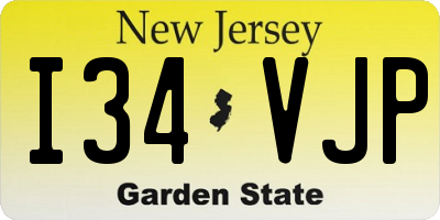 NJ license plate I34VJP