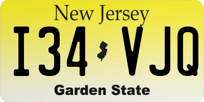 NJ license plate I34VJQ