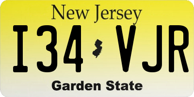 NJ license plate I34VJR