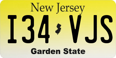 NJ license plate I34VJS