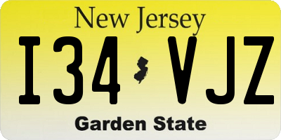 NJ license plate I34VJZ