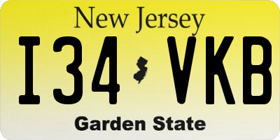 NJ license plate I34VKB