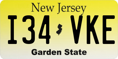 NJ license plate I34VKE
