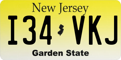 NJ license plate I34VKJ