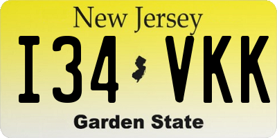 NJ license plate I34VKK