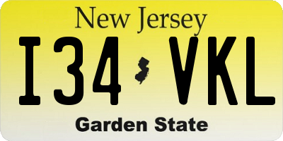 NJ license plate I34VKL