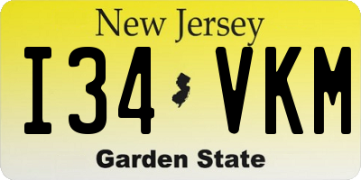 NJ license plate I34VKM