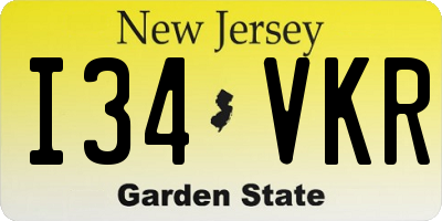 NJ license plate I34VKR