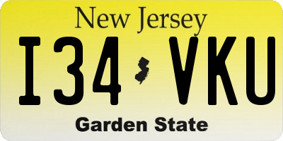 NJ license plate I34VKU