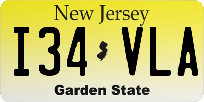 NJ license plate I34VLA