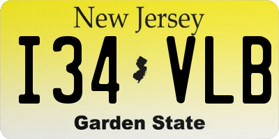 NJ license plate I34VLB