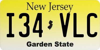 NJ license plate I34VLC