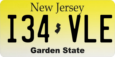 NJ license plate I34VLE