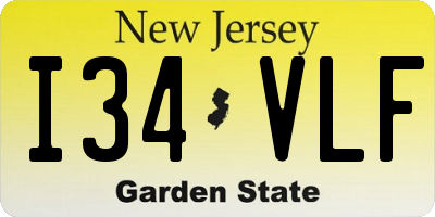 NJ license plate I34VLF