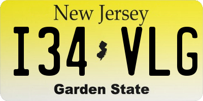 NJ license plate I34VLG