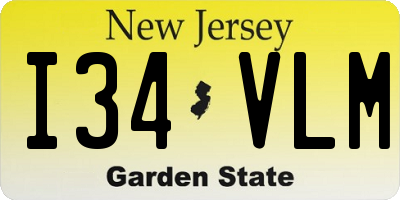 NJ license plate I34VLM