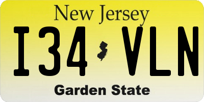 NJ license plate I34VLN