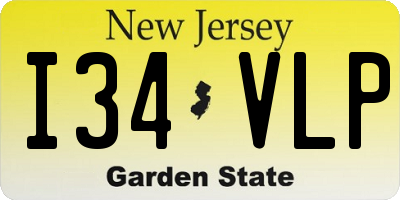 NJ license plate I34VLP