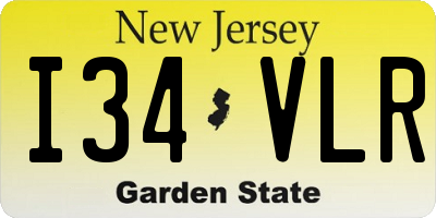 NJ license plate I34VLR