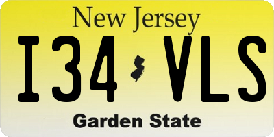 NJ license plate I34VLS