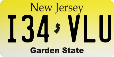 NJ license plate I34VLU