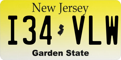 NJ license plate I34VLW