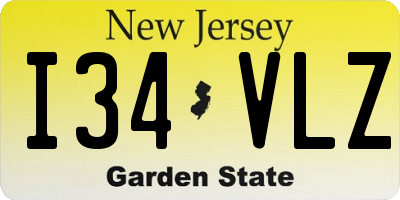 NJ license plate I34VLZ