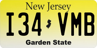 NJ license plate I34VMB