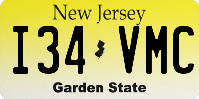 NJ license plate I34VMC