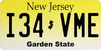 NJ license plate I34VME
