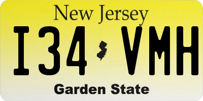 NJ license plate I34VMH