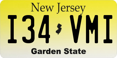 NJ license plate I34VMI