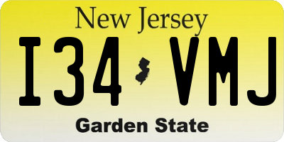 NJ license plate I34VMJ