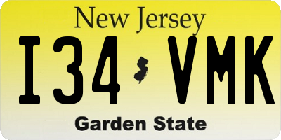 NJ license plate I34VMK