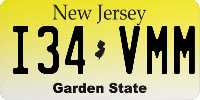 NJ license plate I34VMM