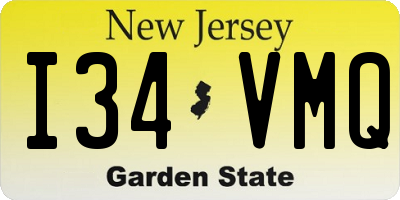 NJ license plate I34VMQ