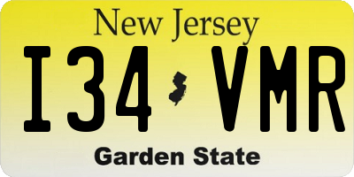 NJ license plate I34VMR