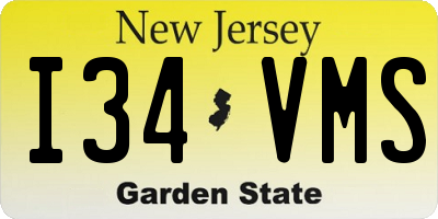 NJ license plate I34VMS