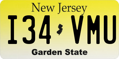 NJ license plate I34VMU