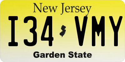 NJ license plate I34VMY