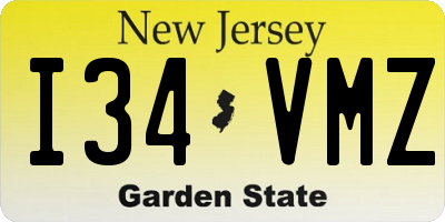 NJ license plate I34VMZ