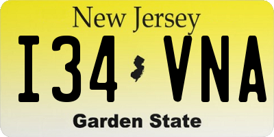 NJ license plate I34VNA