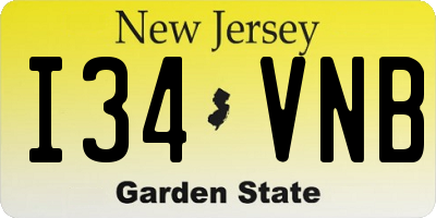 NJ license plate I34VNB