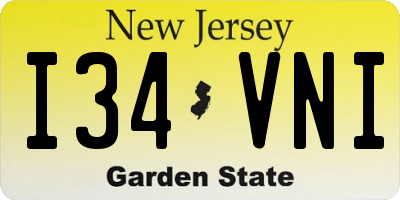 NJ license plate I34VNI