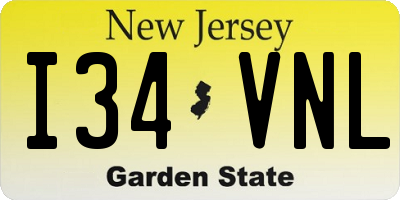 NJ license plate I34VNL