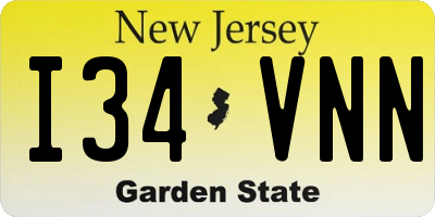 NJ license plate I34VNN