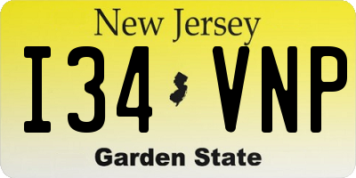 NJ license plate I34VNP